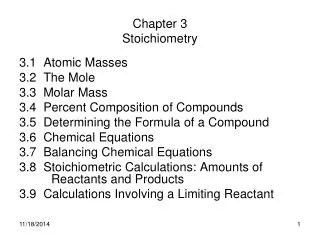 Chapter 3 Stoichiometry