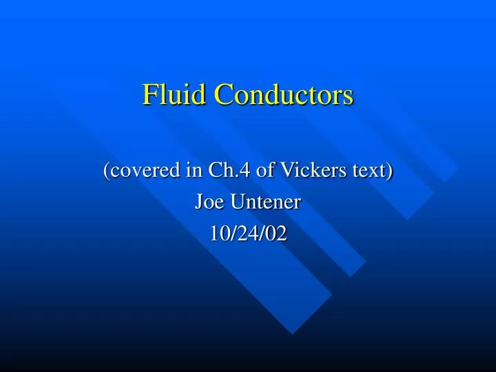 fluid conductors