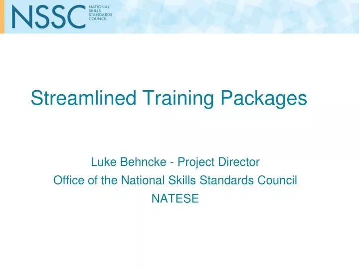 streamlined training packages