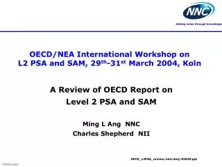 OECD/NEA International Workshop on L2 PSA and SAM, 29 th -31 st March 2004, Koln