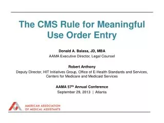 the cms rule for meaningful use order entry