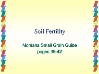 Soil Fertility