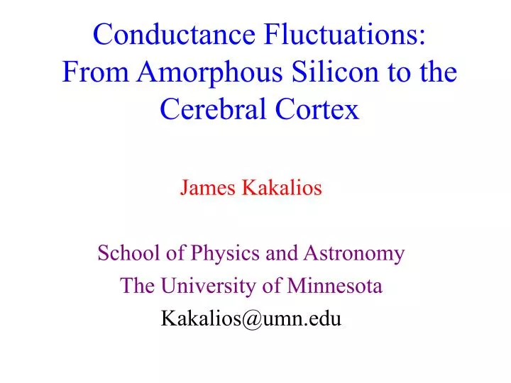 conductance fluctuations from amorphous silicon to the cerebral cortex