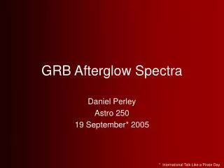 GRB Afterglow Spectra