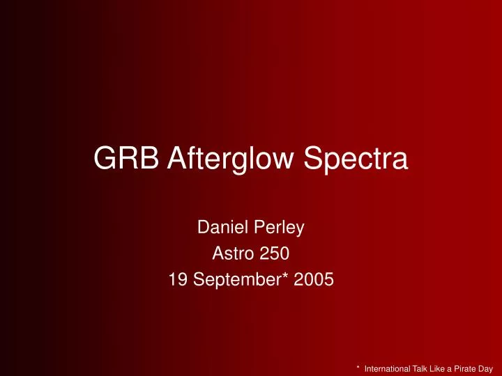 grb afterglow spectra