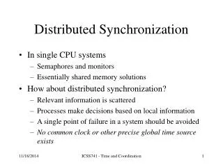 Distributed Synchronization