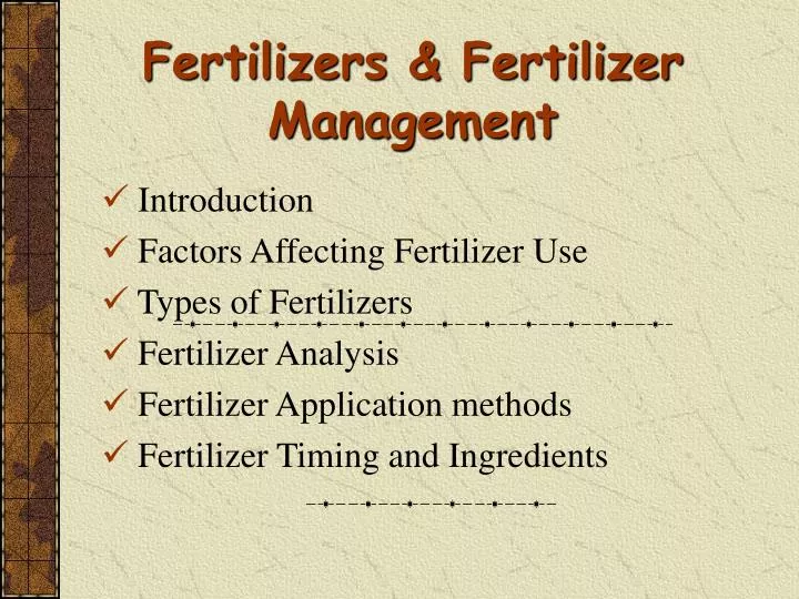 fertilizers fertilizer management