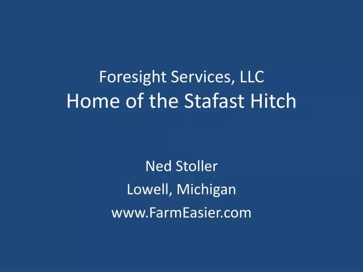 foresight services llc home of the stafast hitch