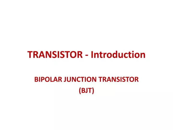 transistor introduction