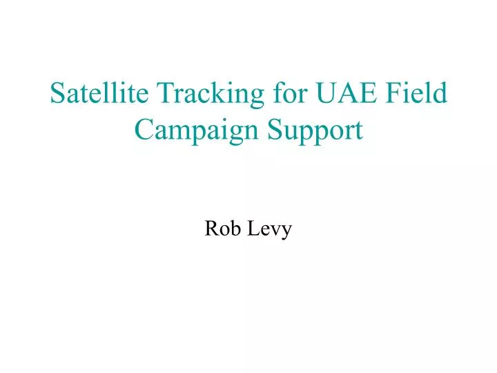 satellite tracking for uae field campaign support