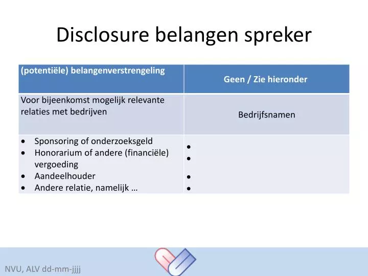 disclosure belangen spreker