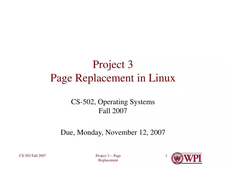 project 3 page replacement in linux