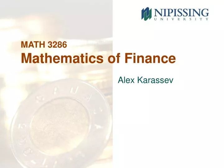 math 3286 mathematics of finance