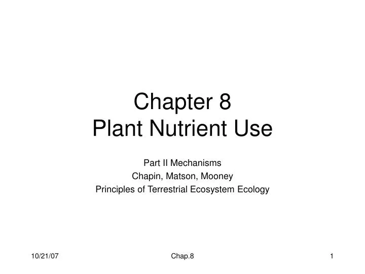 chapter 8 plant nutrient use