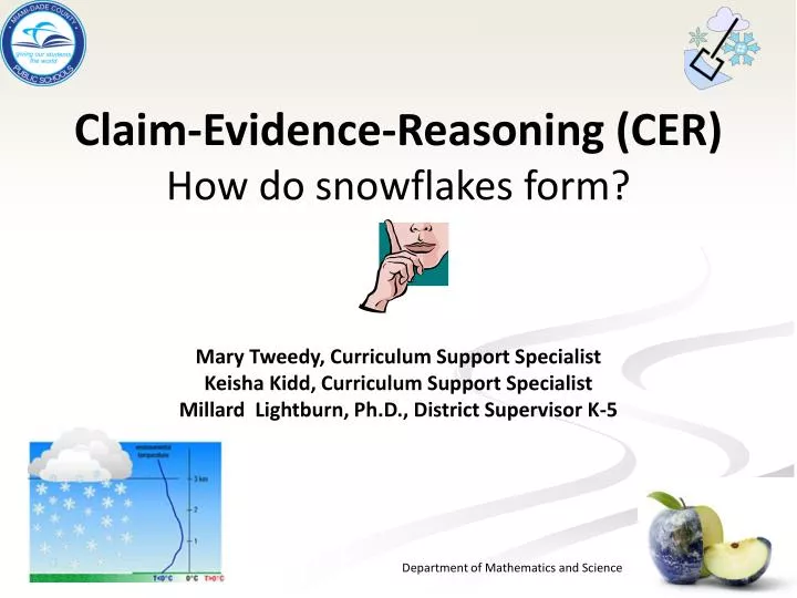 claim evidence reasoning cer how do snowflakes form