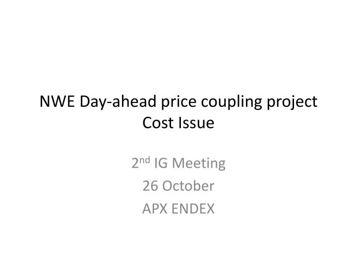 nwe day ahead price coupling project cost issue