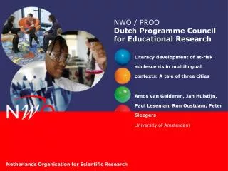 NWO / PROO Dutch Programme Council for Educational Research