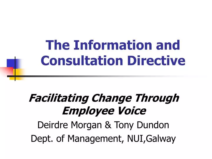 the information and consultation directive