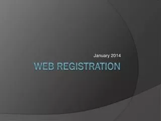 WEB REGISTRATION