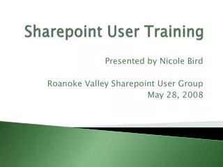 Sharepoint User Training