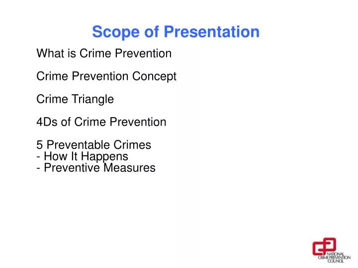 scope of presentation
