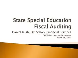 State Special Education Fiscal Auditing