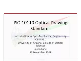 ISO 10110 Optical Drawing Standards