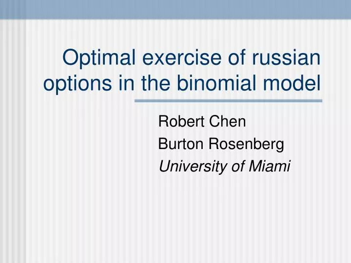 optimal exercise of russian options in the binomial model