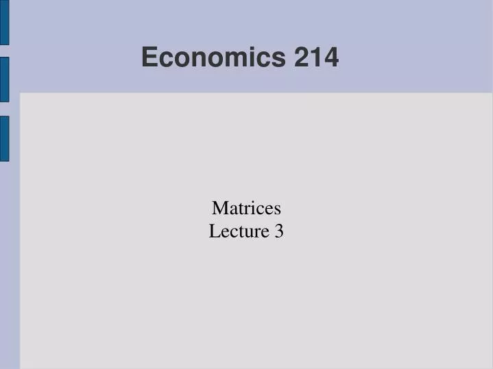 matrices lecture 3