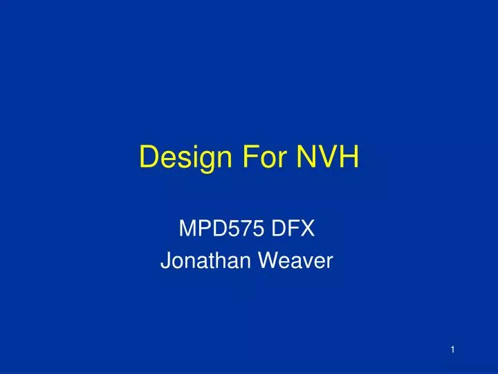 design for nvh