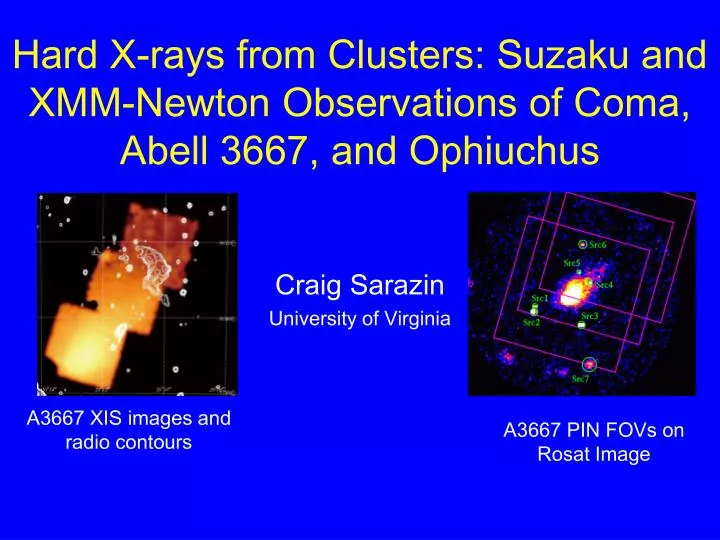 hard x rays from clusters suzaku and xmm newton observations of coma abell 3667 and ophiuchus