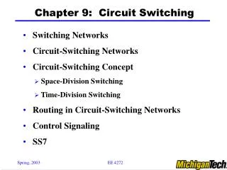 Chapter 9: Circuit Switching