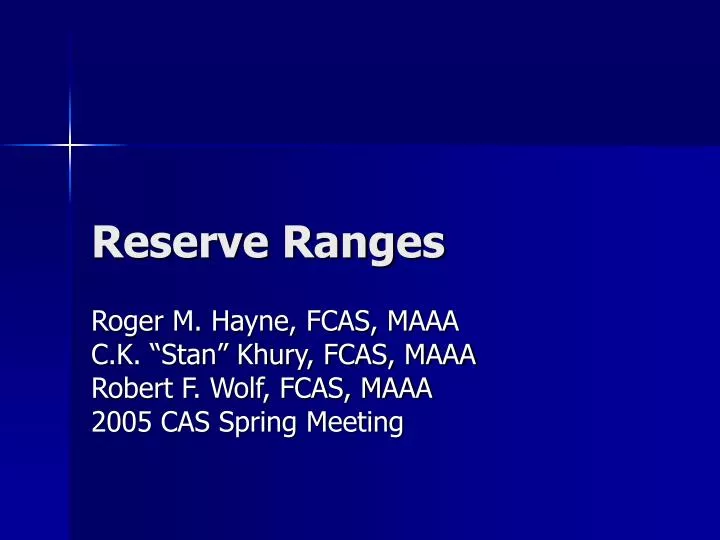 reserve ranges