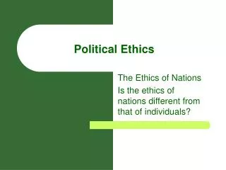 Political Ethics