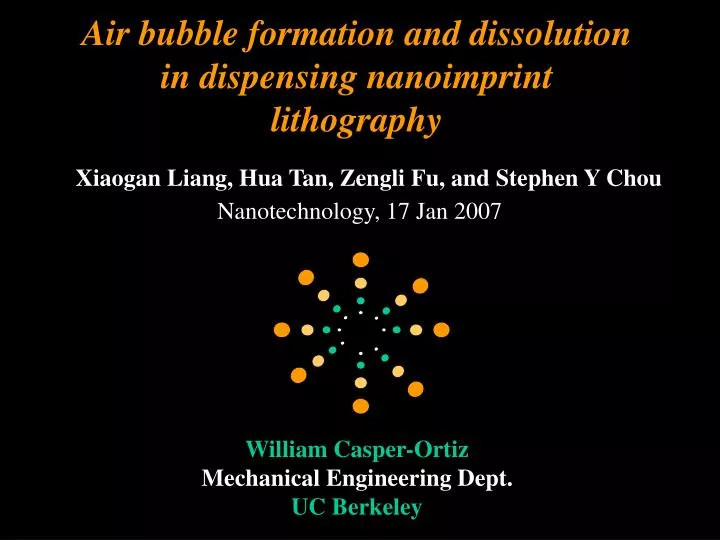 air bubble formation and dissolution in dispensing nanoimprint lithography