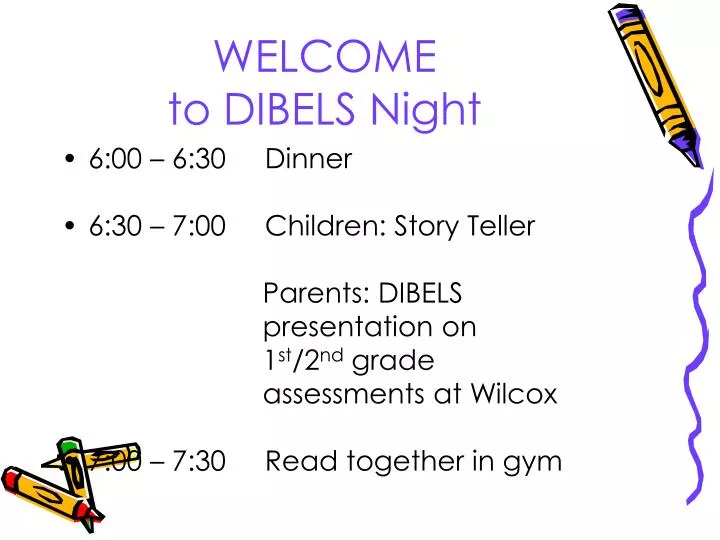 welcome to dibels night