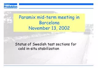 Paramix mid-term meeting in Barcelona November 13, 2002