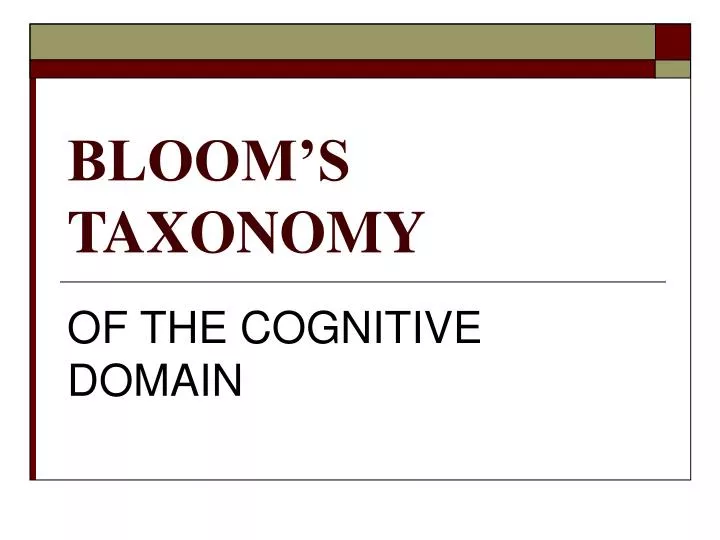 bloom s taxonomy