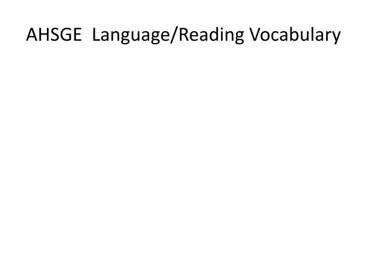 ahsge language reading vocabulary