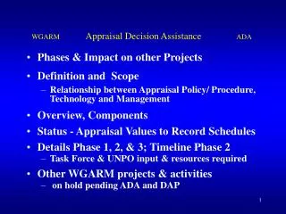 Phases &amp; Impact on other Projects Definition and Scope