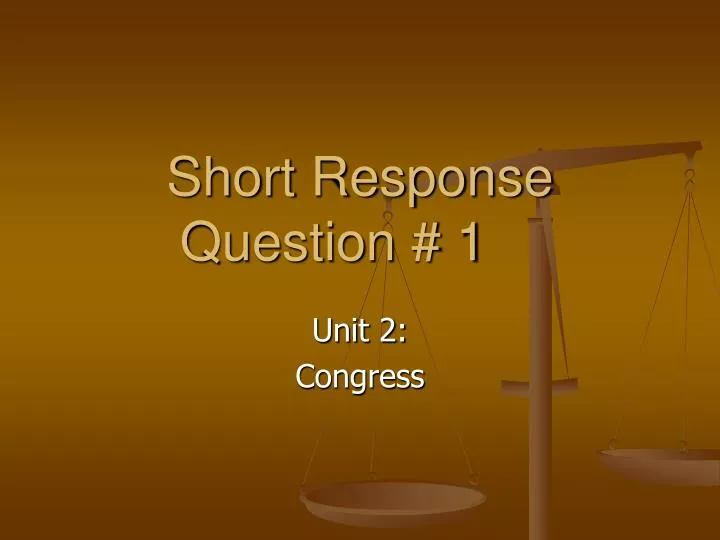 short response question 1