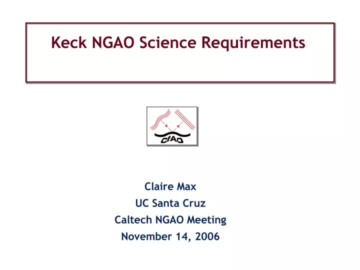 keck ngao science requirements