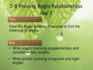 2-8 Proving Angle Relationships day 2