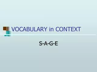 vocabulary in context