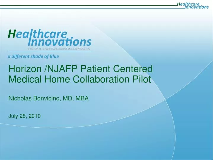 horizon njafp patient centered medical home collaboration pilot nicholas bonvicino md mba