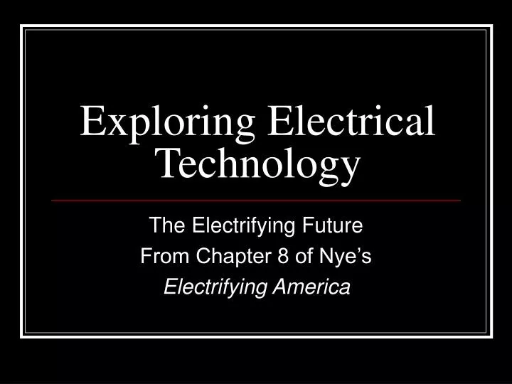 exploring electrical technology