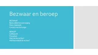bezwaar en beroep
