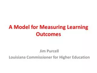 A Model for Measuring Learning Outcomes