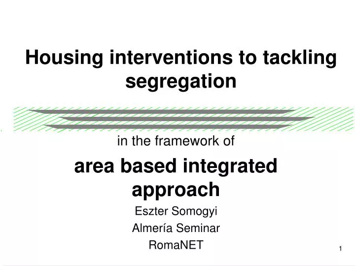 housing interventions to tackling segregation