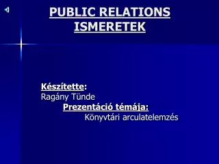 public relations ismeretek